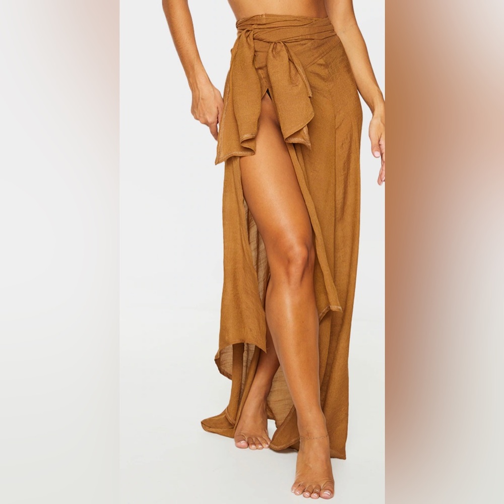 Brown Linen Maxi Sarong